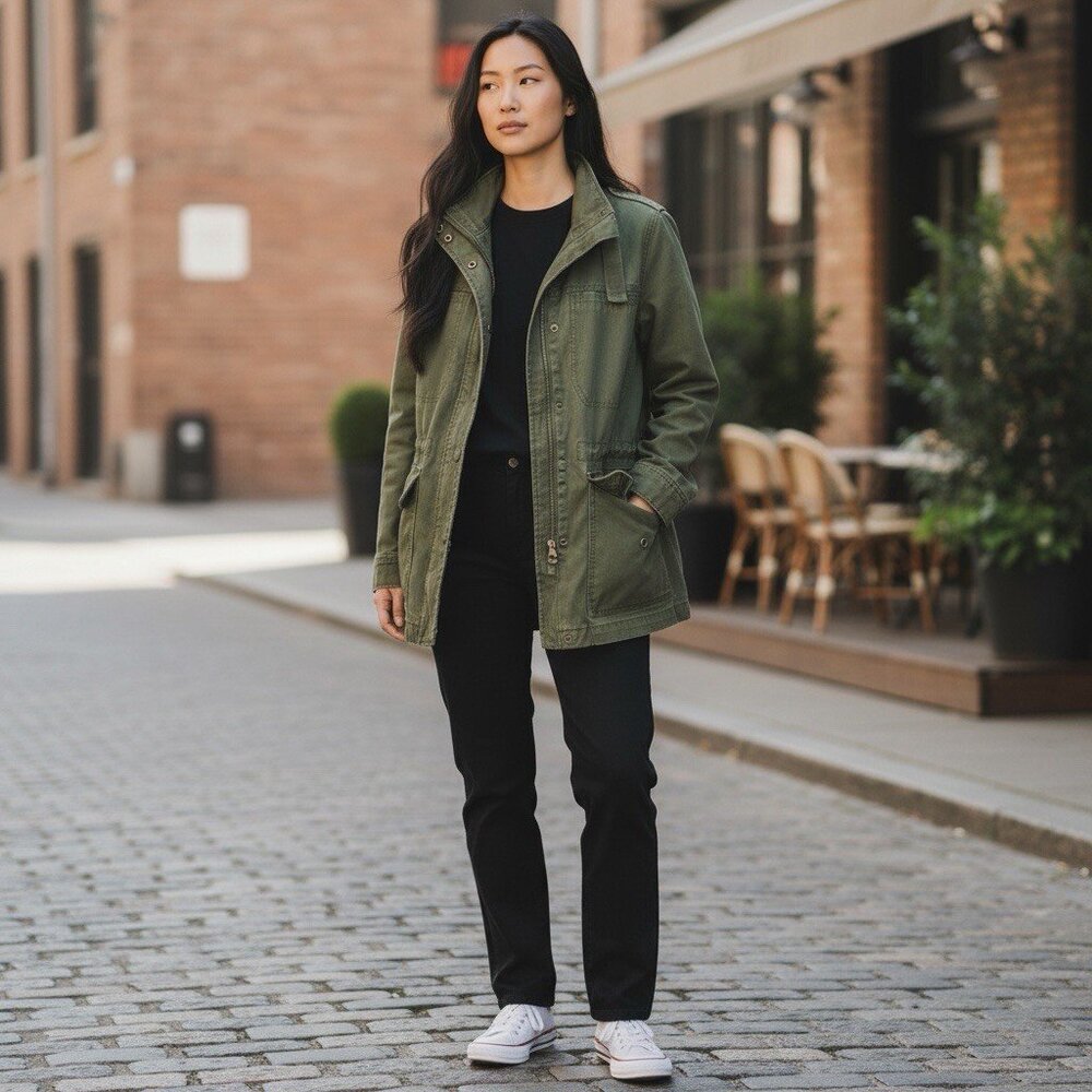 Madewell Women's Medium S Military Dispatch Jacket- AI068 - Desert Olive / Green